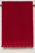 Fringed Guest Towel Red (2)