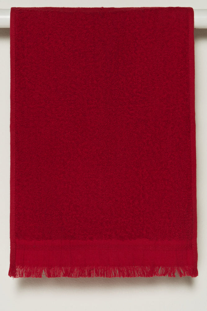 Fringed Guest Towel Red (2)