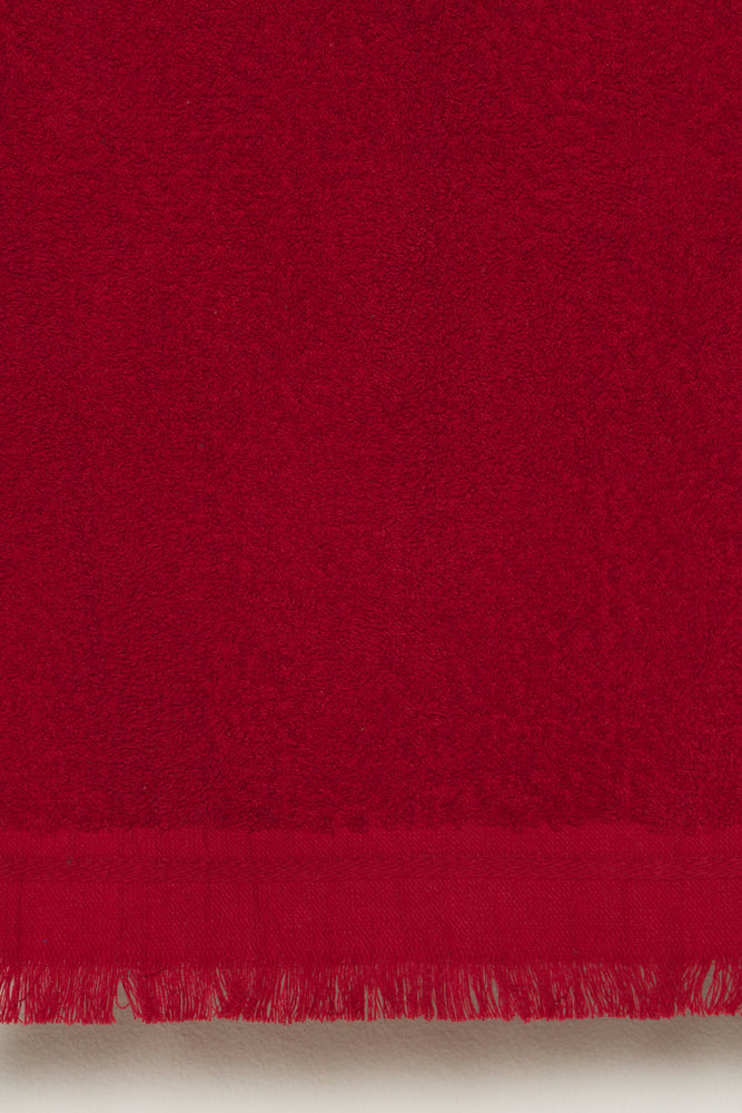 Fringed Guest Towel Red (3)