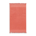 Textured Fringed Guest Towel Coral (1)