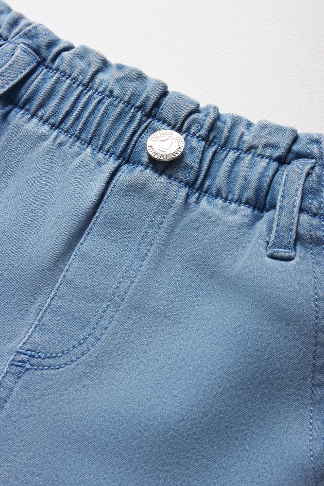 MINI MOM PAPERBAG DENIM LIGHT WASH