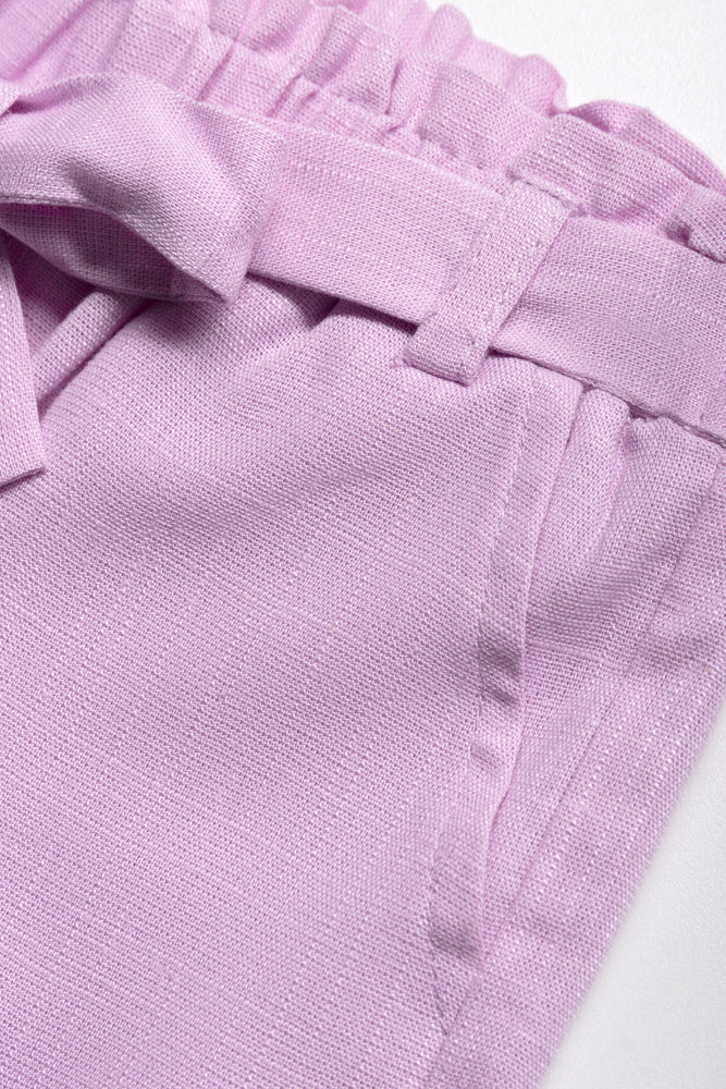 Plain Lilac Linen Short