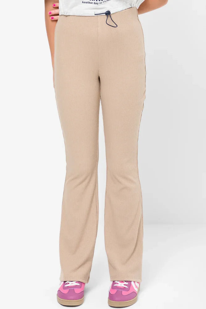 Rib Flare Legging Stone (1)