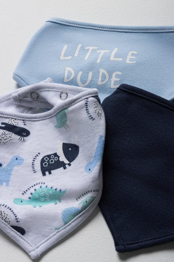 3 Pack Hanky Bibs Blue