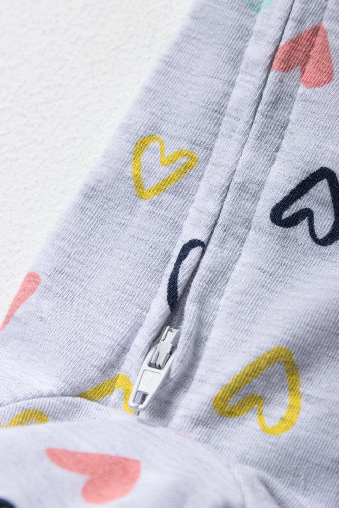 Heart Babygrow Grey