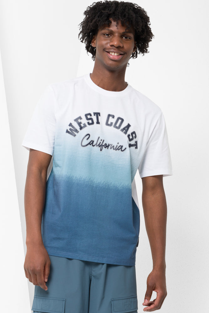 Ombre Short Sleeve T-Shirt Blue