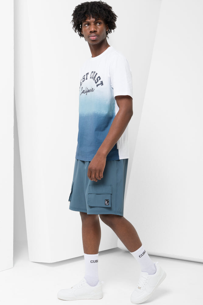 Ombre Short Sleeve T-Shirt Blue