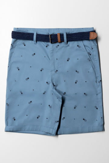 Belted Chino Shorts Blue