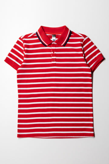 Ss Golfer Stripe Red