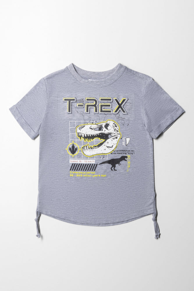 T-Rex Side Tuxedo Short Sleeve T-Shirt Grey