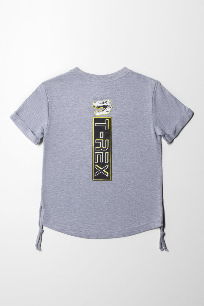 T-Rex Side Tuxedo Short Sleeve T-Shirt Grey (2)