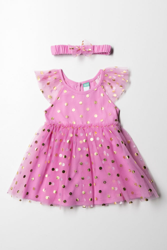 Tg Tulle Dress With Headband Mid Pink