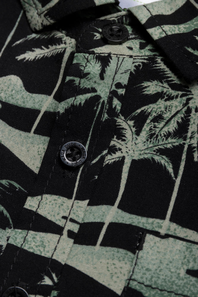 Resort Short Sleeve Shirt Black And Green (1)