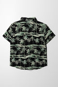 Resort Short Sleeve Shirt Black And Green (3)