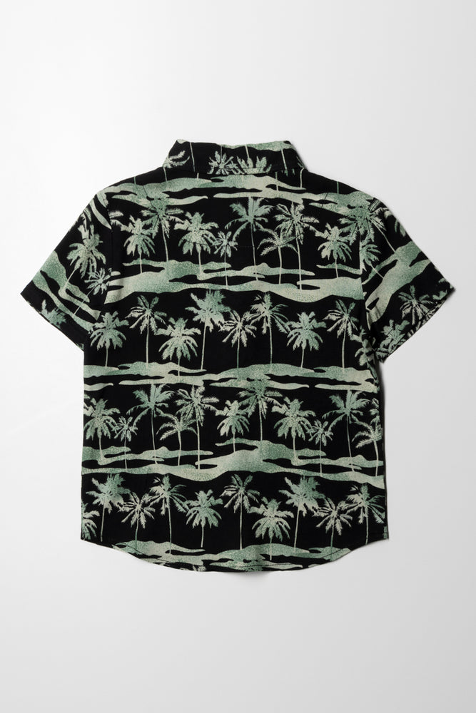 Resort Short Sleeve Shirt Black And Green (3)