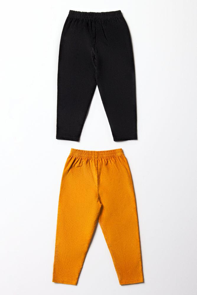 2 Pack Corduroy Pants Black & Yellow (2)