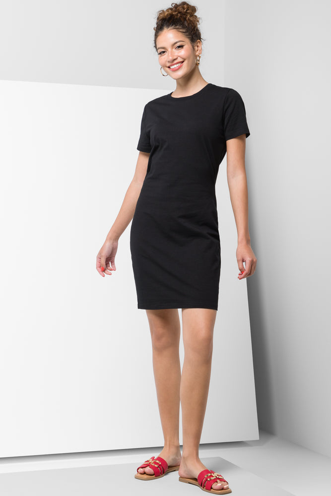 Short Sleeve Bodycon Dress Black