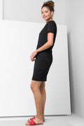 Short Sleeve Bodycon Dress Black (1)