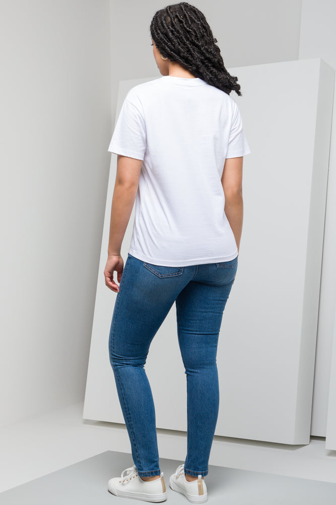 V-Neck Short Sleeve T-Shirt White (2)