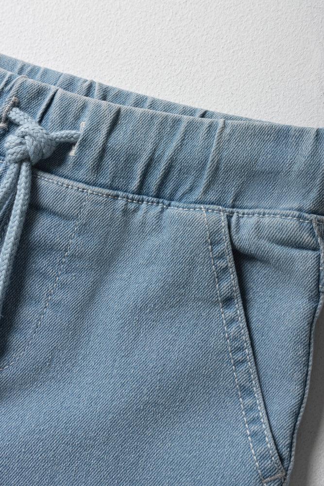 Shorts Denim Pull On Light Blue