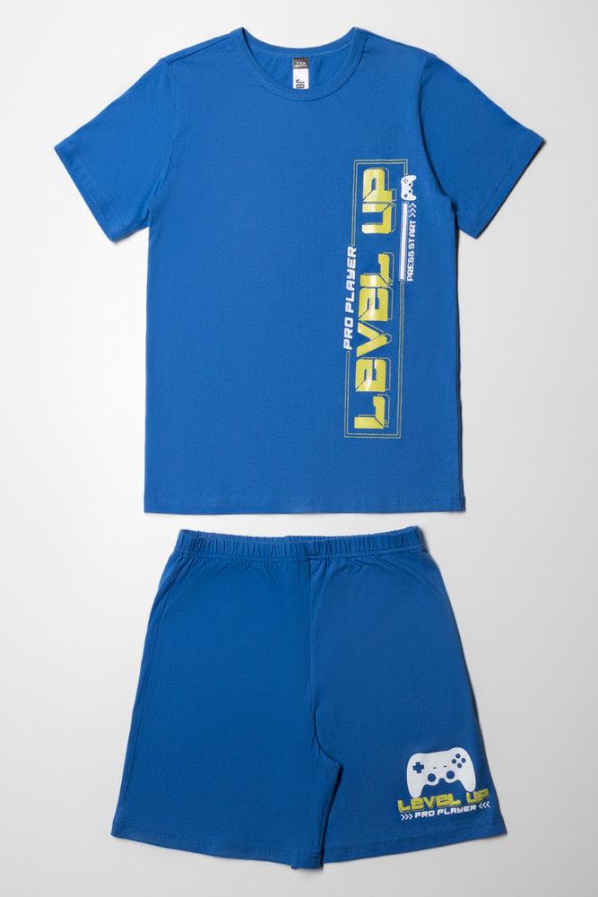Gamer Short Sleeve Pj Set Cobalt