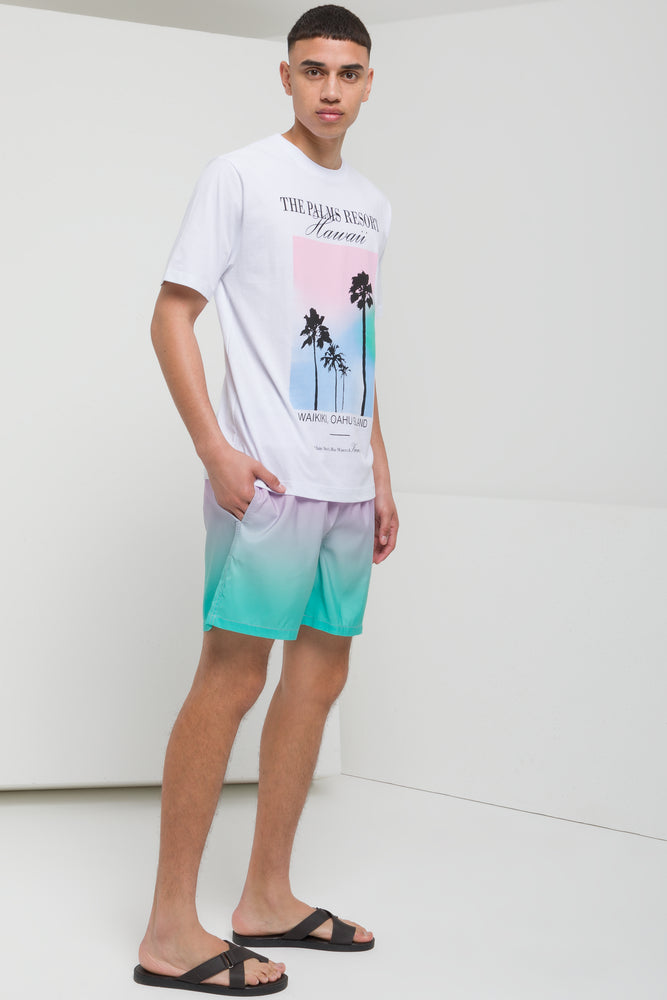 Palm Tree Short Sleeve T-Shirt White (1)