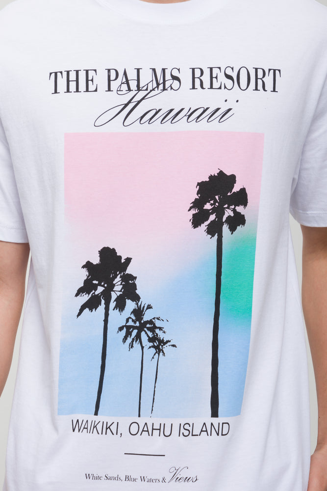 Palm Tree Short Sleeve T-Shirt White (3)