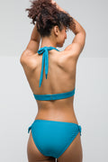 TEXTURED HALTER NECK BIKINI TOP TEAL (3)