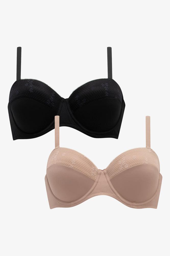 2 Pack Lace Trim Multiway Bras Natural (5)