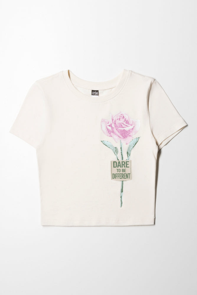 Baby Tee With Side Rose Pink Tint