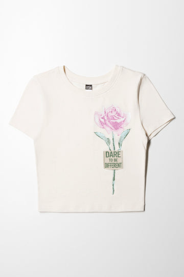 Baby Tee With Side Rose Pink Tint