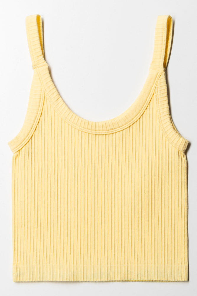 Seamless Strappy Vest Yellow (2)