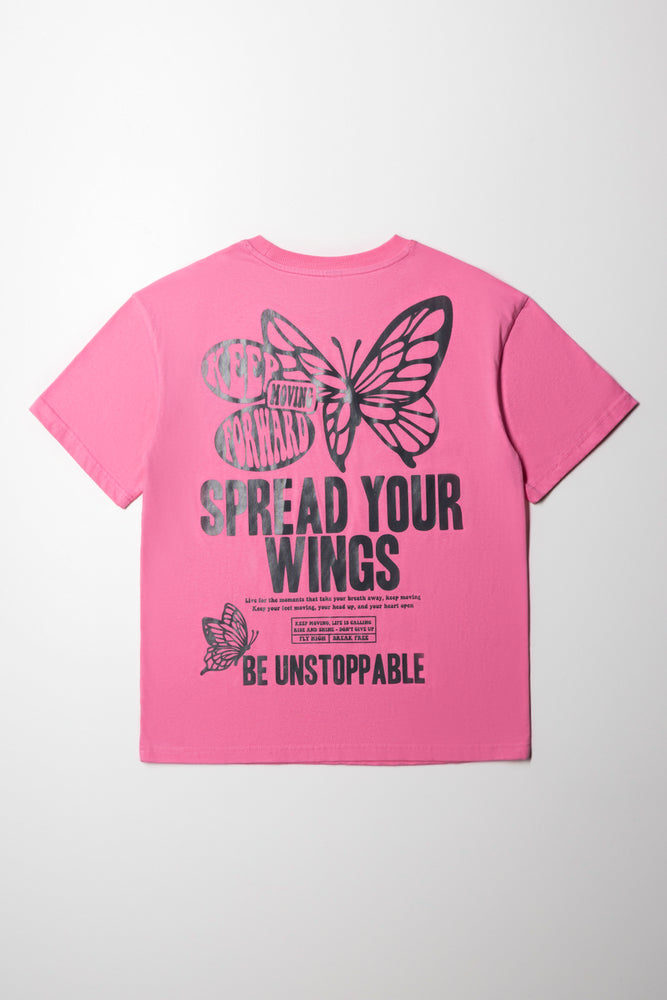 Oversized Tshirt Butterfly Rosebloom (2)
