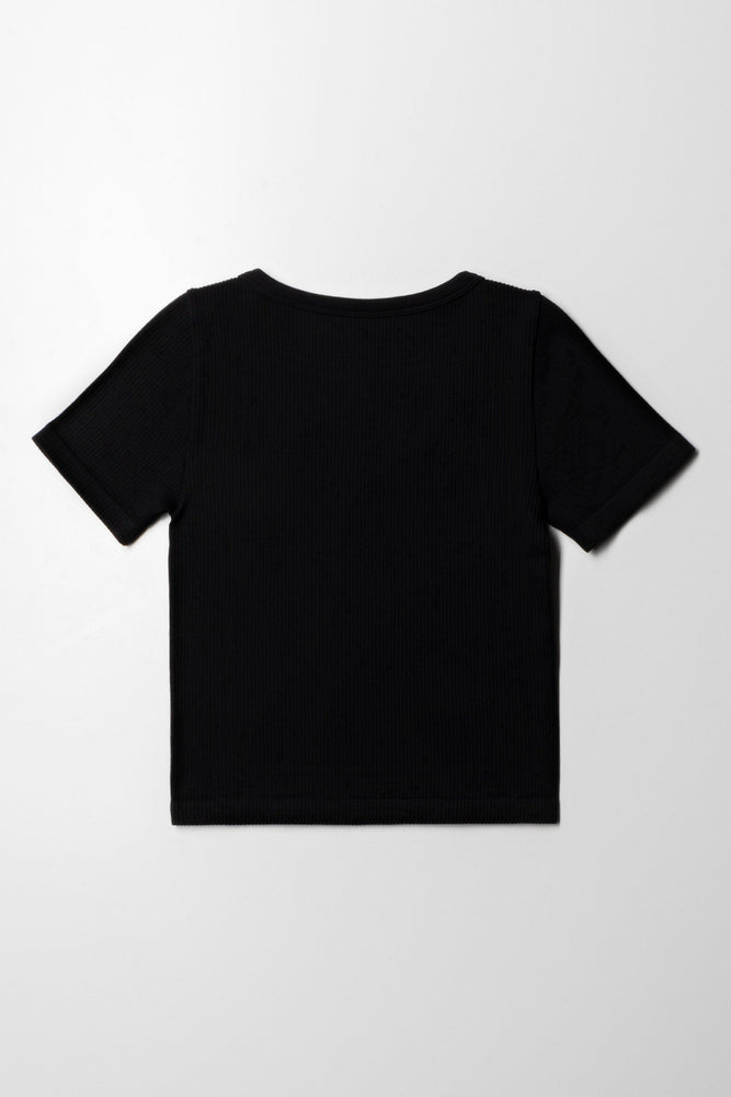 Seamless Short Sleeve T-Shirt Black (2)