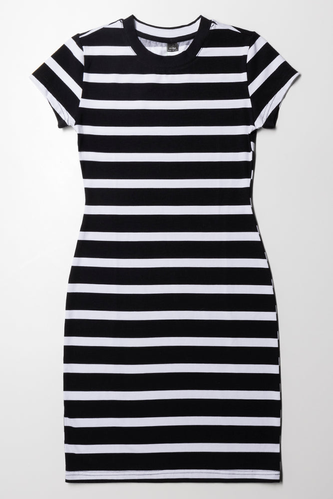 Striped Bodycon Black