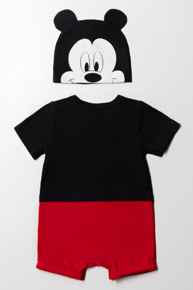 Mickey Mouse Bow Tie Romper Red & Black (4)