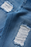 Ripped Mini Mom Denim Jeans Blue (2)
