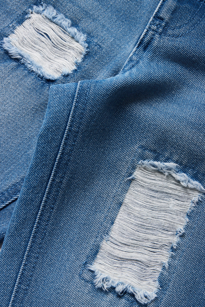 Ripped Mini Mom Denim Jeans Blue (2)