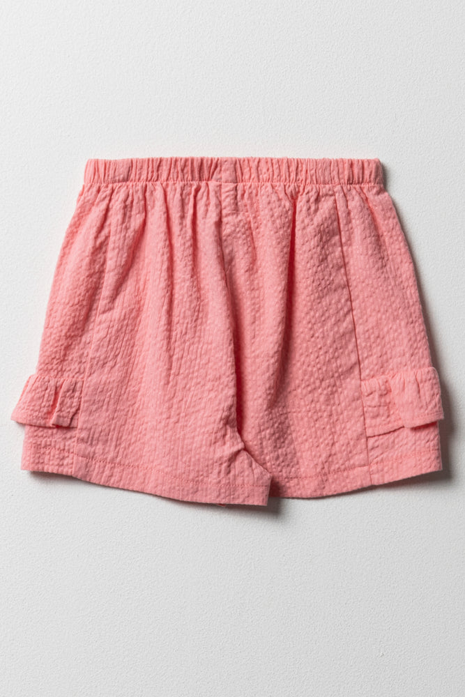 Seersucker Shorts Frilled Peach (3)