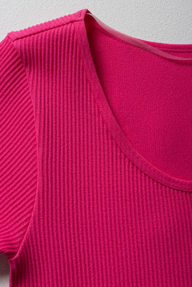 Seamless Short Sleeve Dress Pink