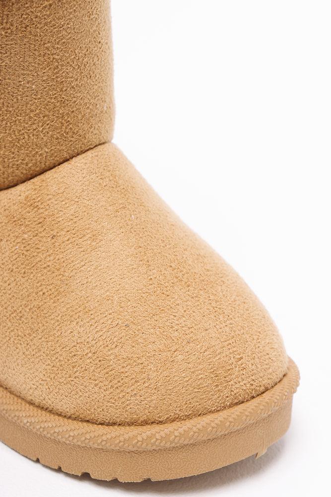 Bow Fur Slipper Natural (2)