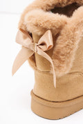 Bow Fur Slipper Natural (3)