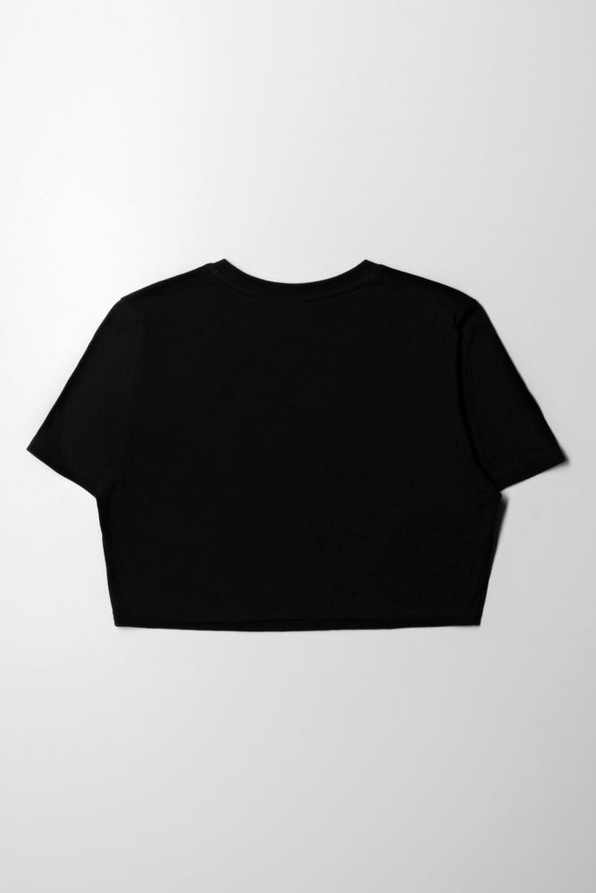 Crop Top With Graphic Black (2)