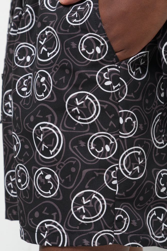 Smiley Swim Shorts Black (4)
