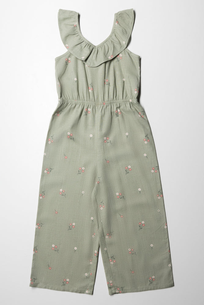 Floral Jumpsuit With Cut Out Detail Green (2)