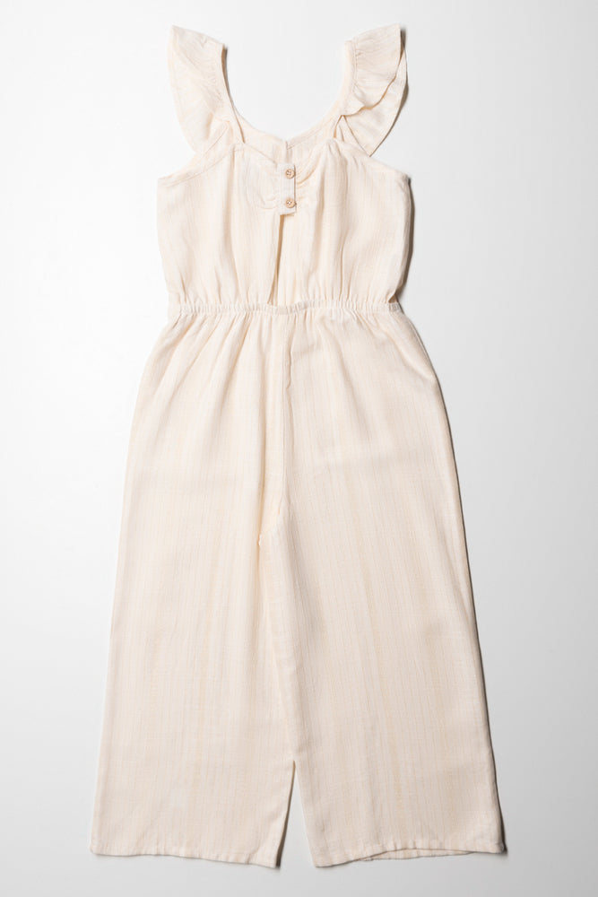 Lurex Jumpsuit With Cut Out Detail White