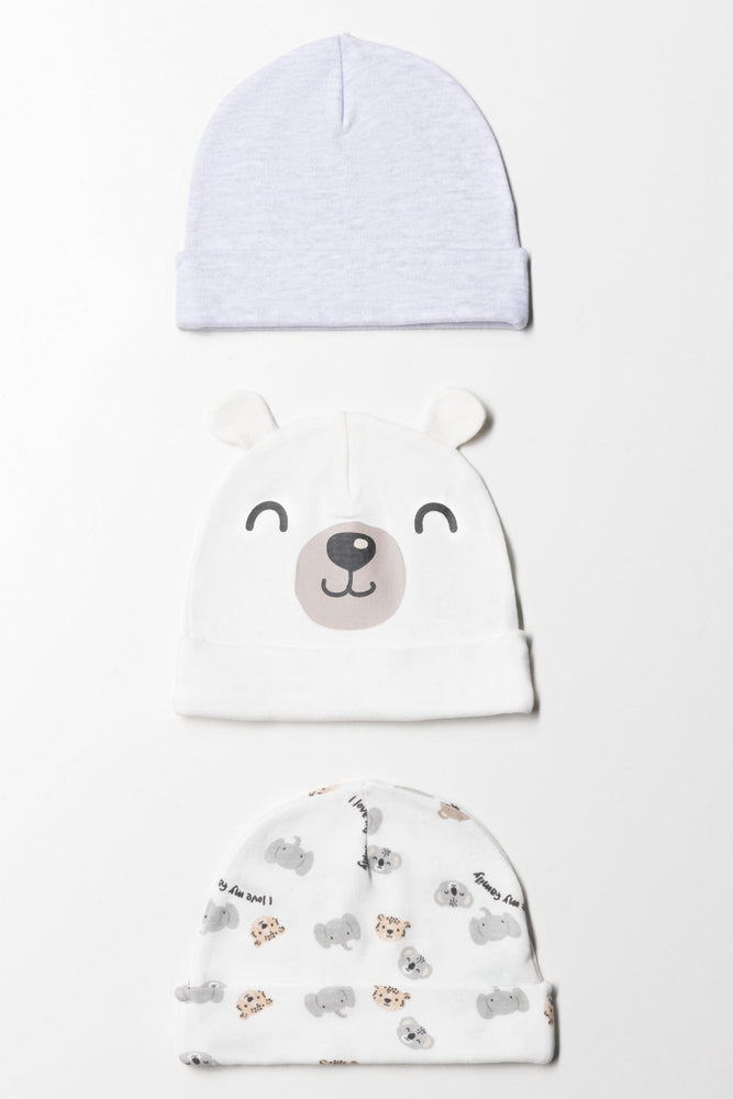 3 Pack Hats White