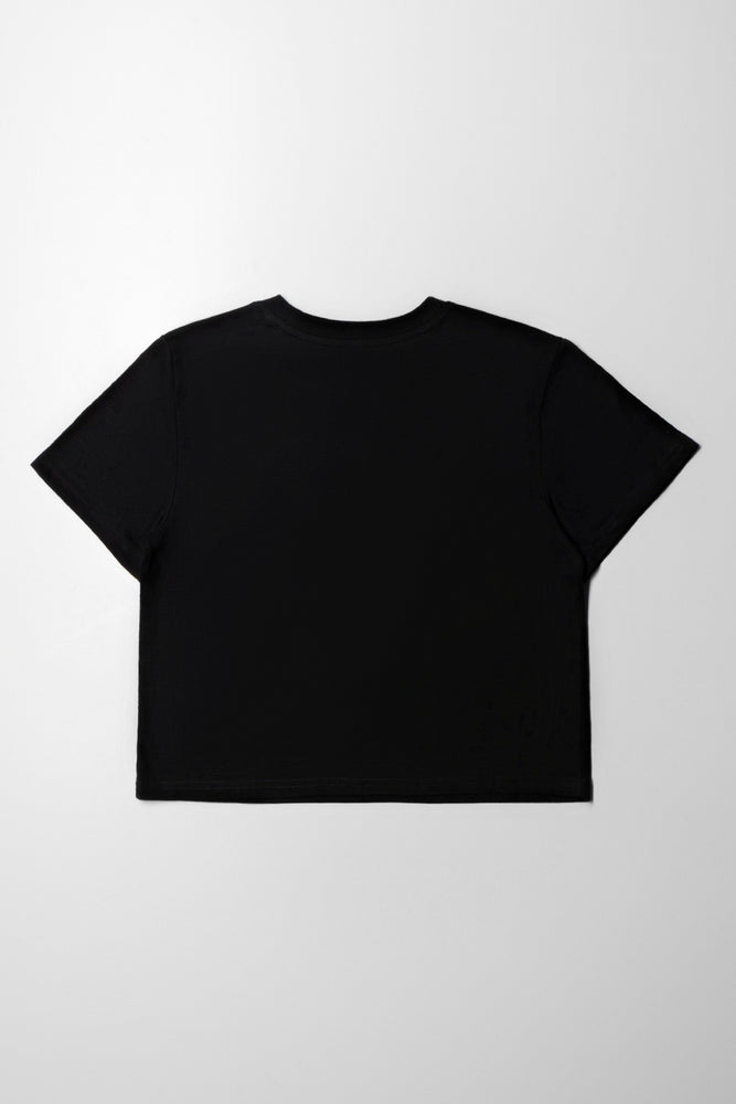 Plain Slub Tshirt Black (2)