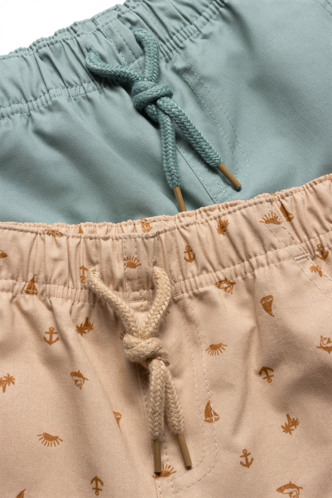 2 Pack Woven Shorts Nautical Stone And Blue (1)