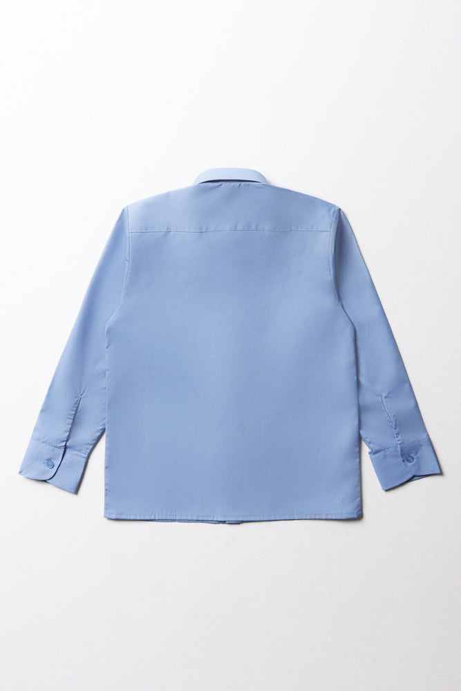 Unisex School Long Sleeve Collar Shirt Blue Toughees (3)
